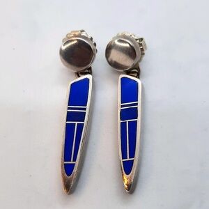 Ray Tracey Navajo Lapis Earrings